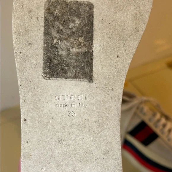 Gucci Women's White Platform PeGGy Sneakers size 36 - Picture 3 of 9
